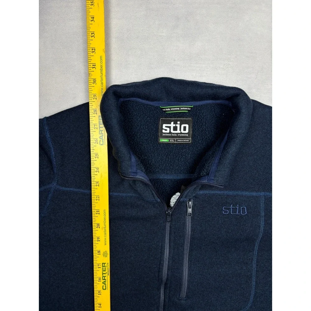 Stio‎ Wilcox Fleece Quarter Zip Pullover Mens XXL Navy Blue FW23PHI1 200296-452